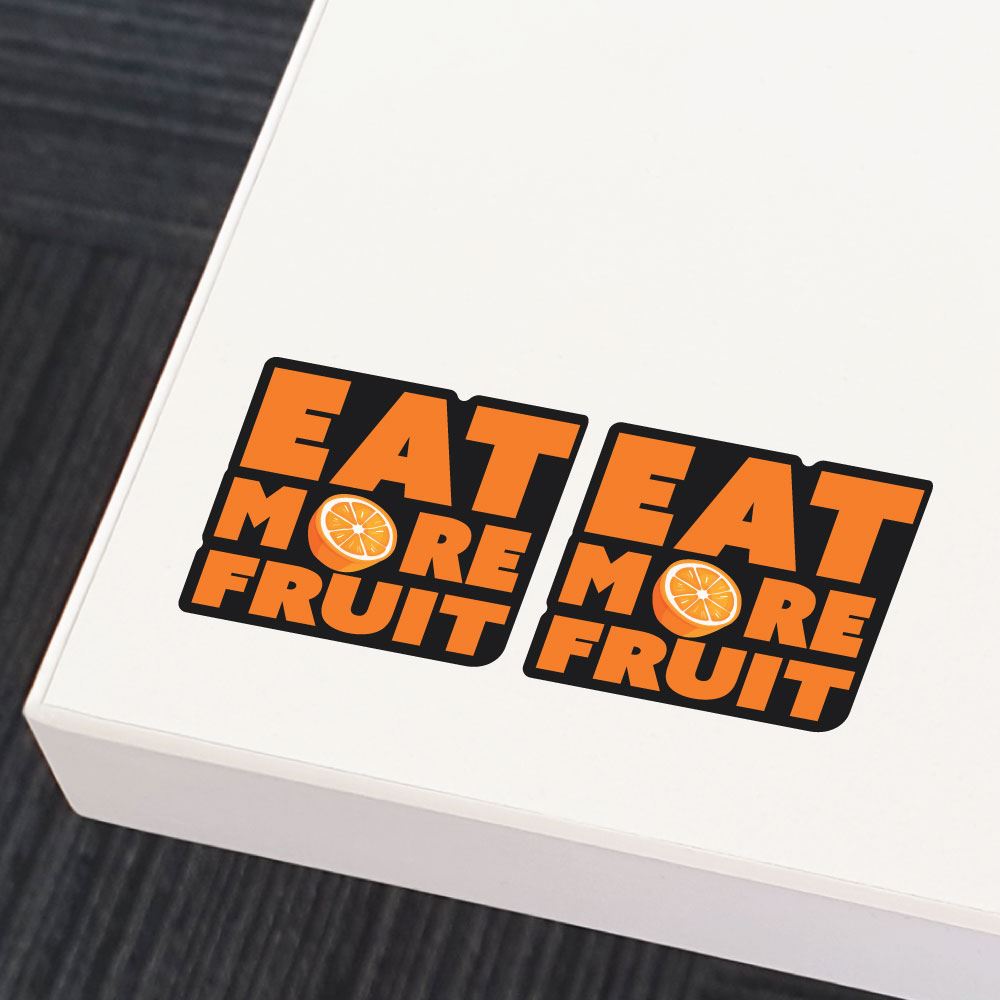 2X Eat More Fruit Orange Sticker Decal