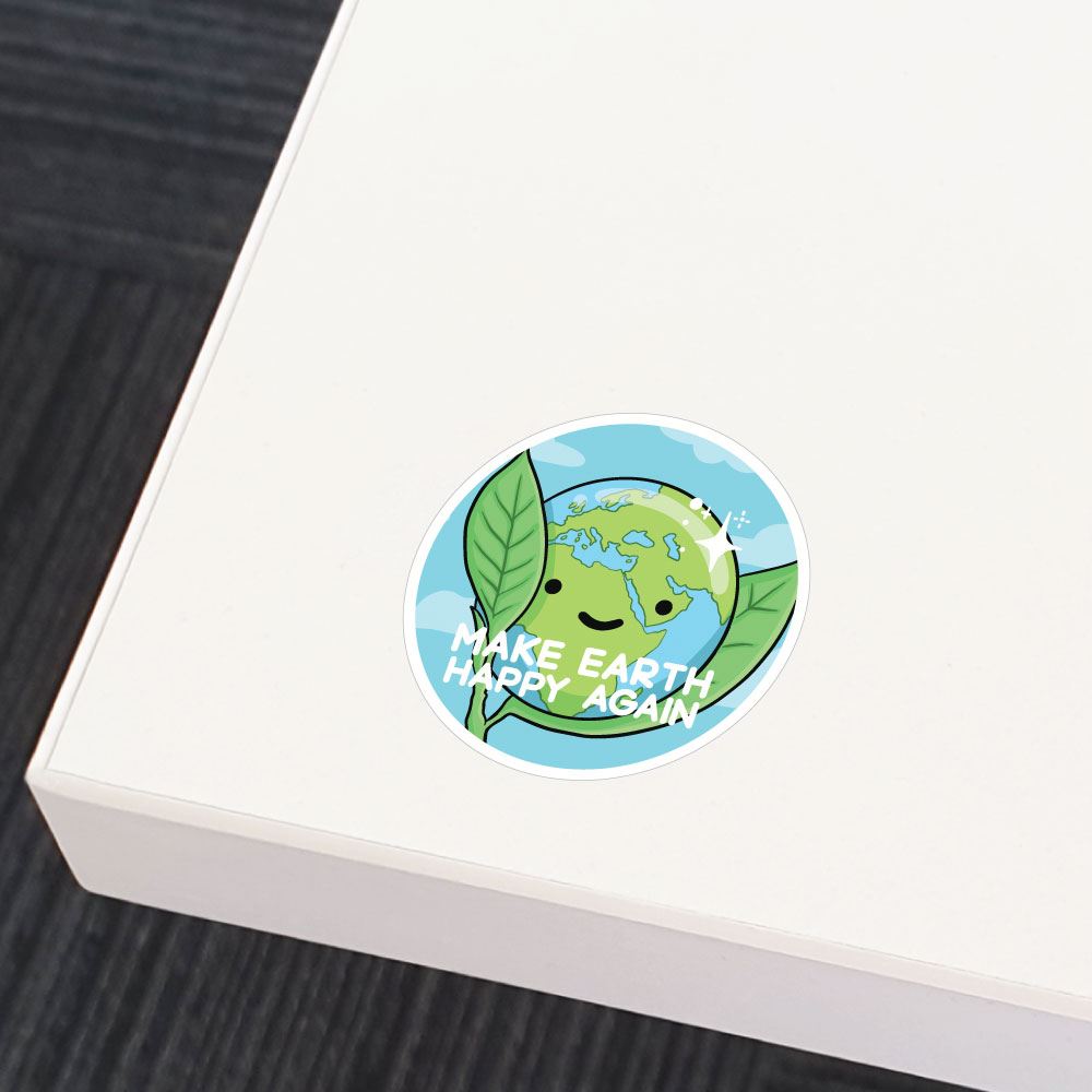 Make Earth Happy Sticker Decal