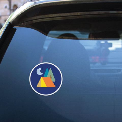 Night Camping Tent Sticker Decal