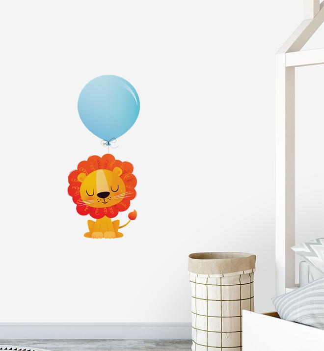 Lion With Big Balloon Wall Sticker