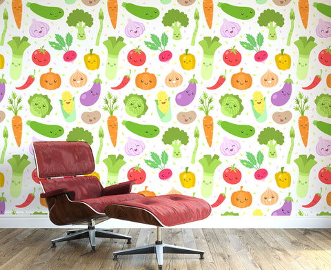 Happy Vegies Wall Mural