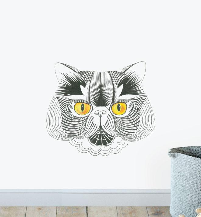 Excotic Shorthair with Piercing Eyes Wall Sticker