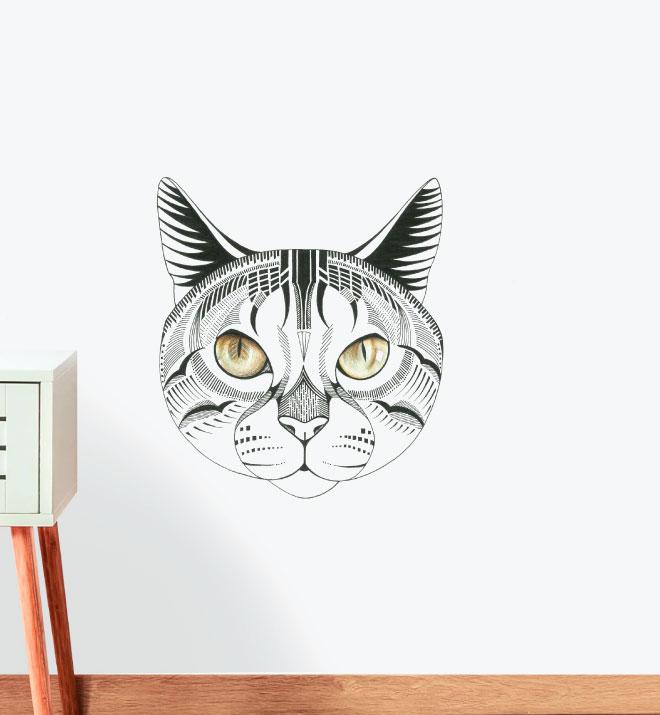Tonkinese Cat with Alluring Eyes Wall Sticker
