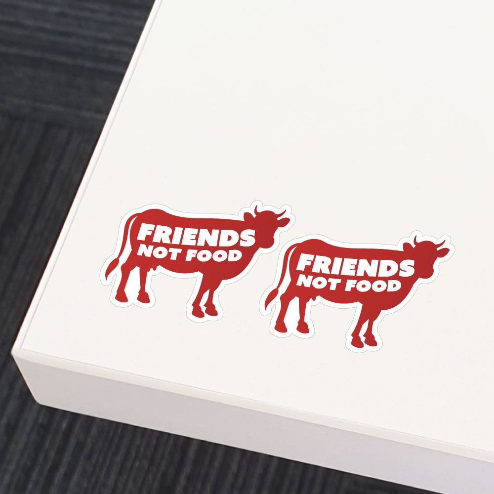 2X Friends Not Food Cow Silhouette Sticker Decal