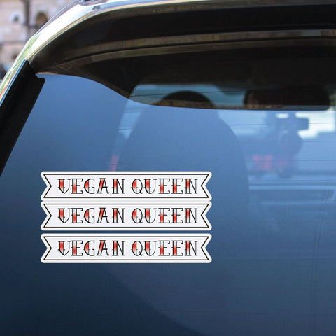 3X Vegan Queen Sticker Decal