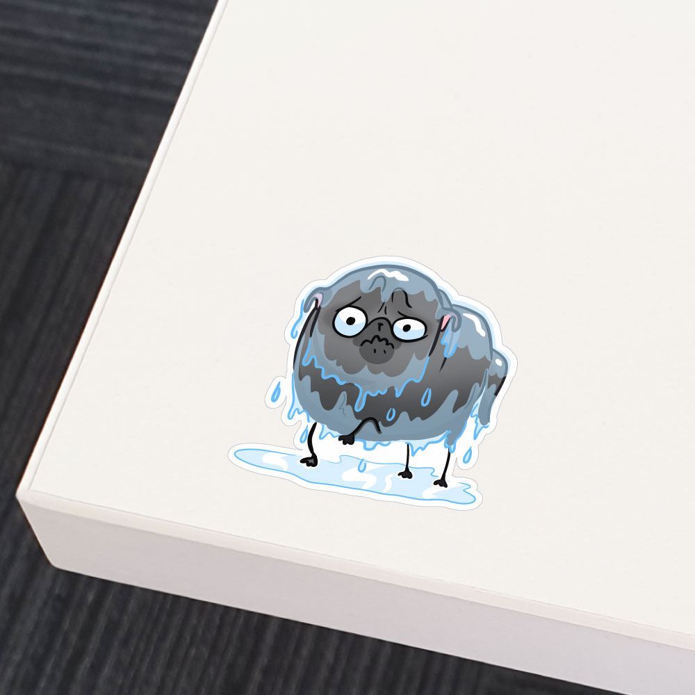 Rain Black Pug Sticker Decal