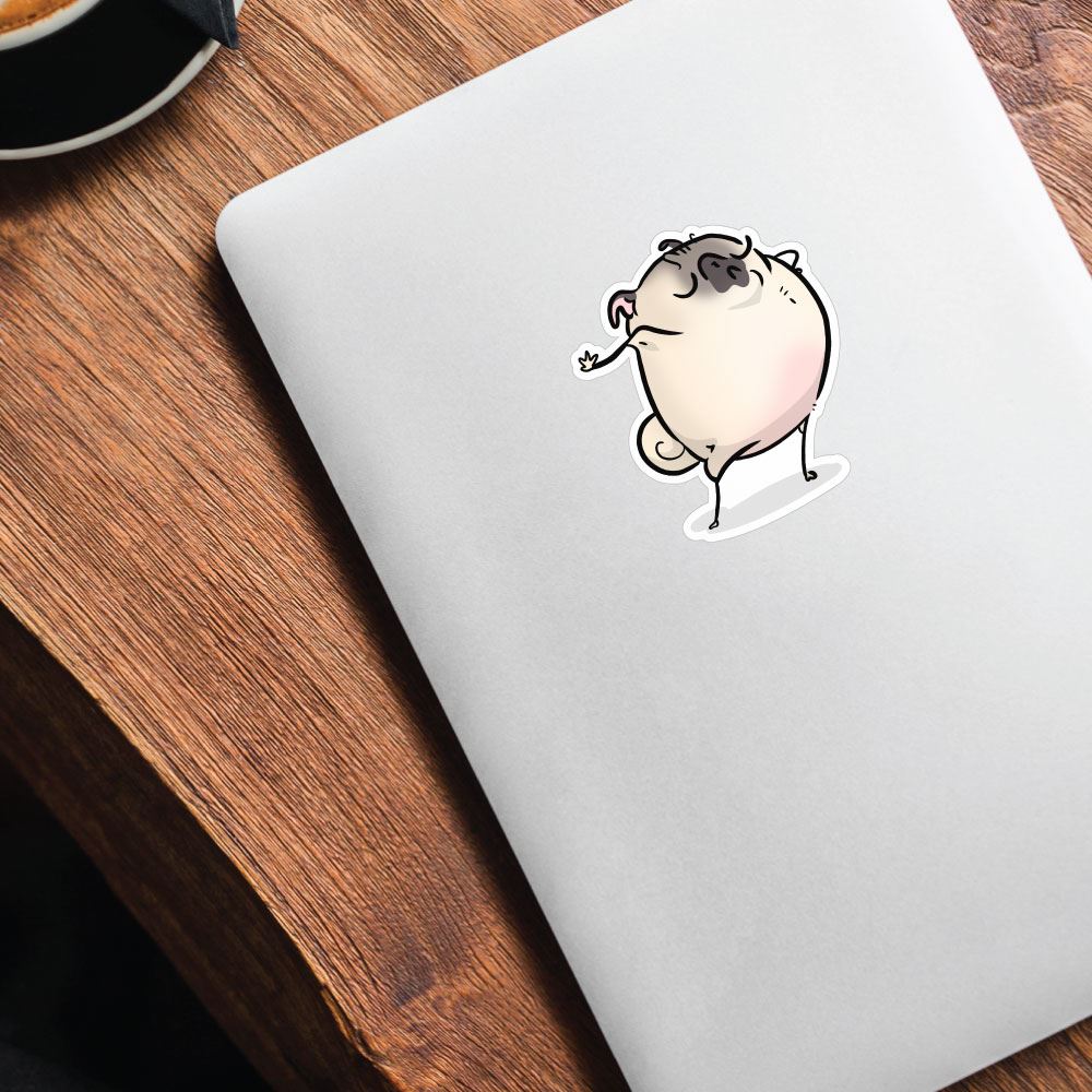 Talk To The Hand White Pug Sticker Decal
