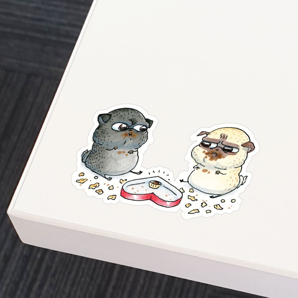 Last Is Mine Pug Fight Sticker Decal