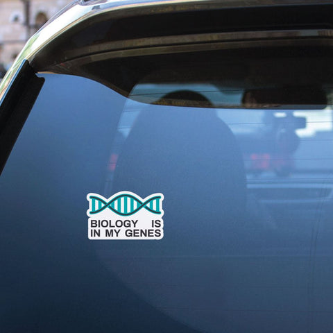 Biology Is In My Genes Sticker Decal