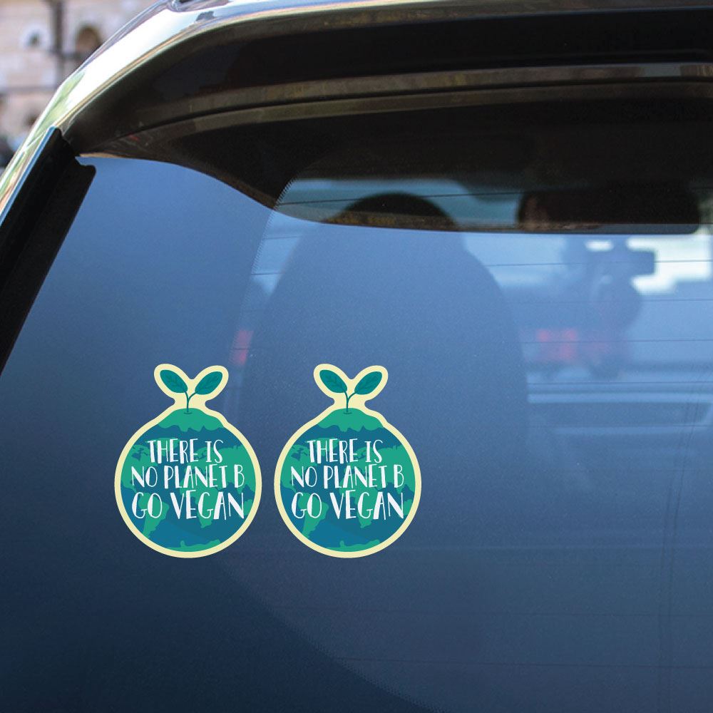 2X There Is No Planet B Go Vegan Sticker Decal