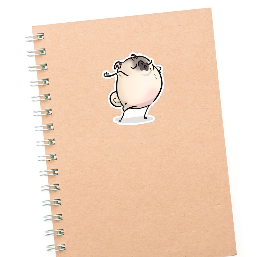 Talk To The Hand White Pug Sticker Decal