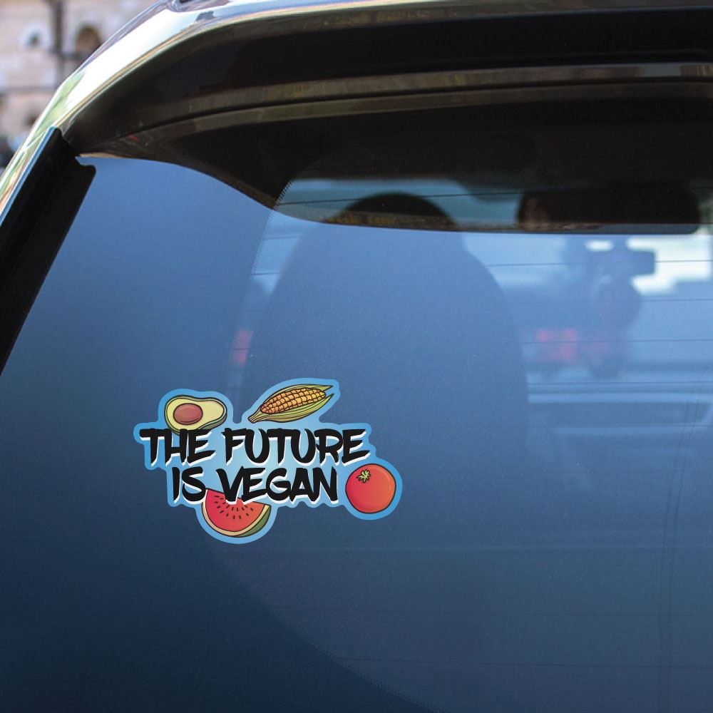 2X The Future Is Vegan Sticker Decal
