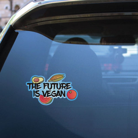 2X The Future Is Vegan Sticker Decal