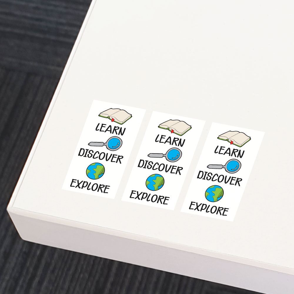3X Learn Discover Explore Sticker Decal