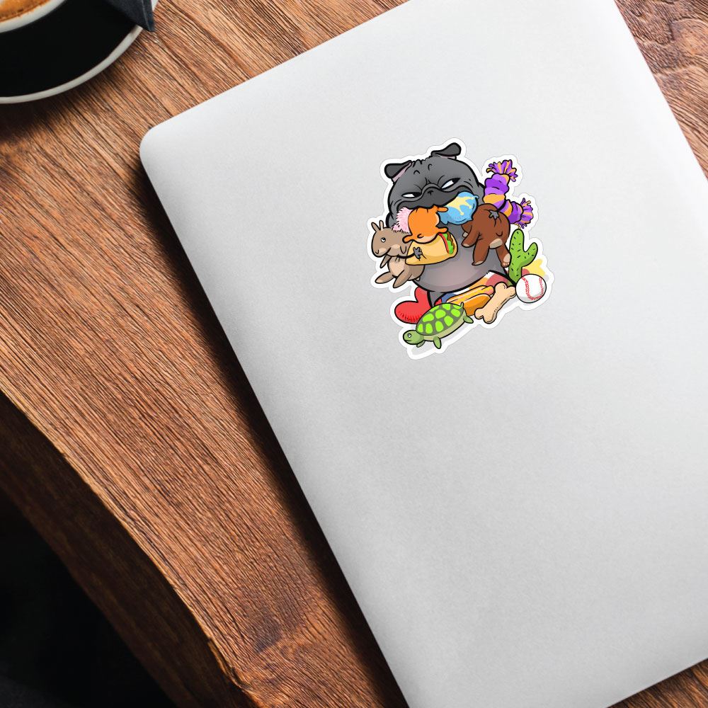 Stuffies Toys Black Pug Sticker Decal
