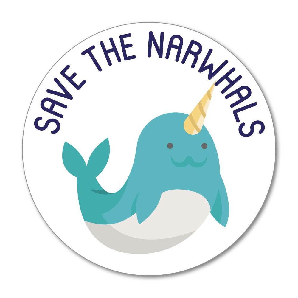 Save The Narwhals Sticker Decal