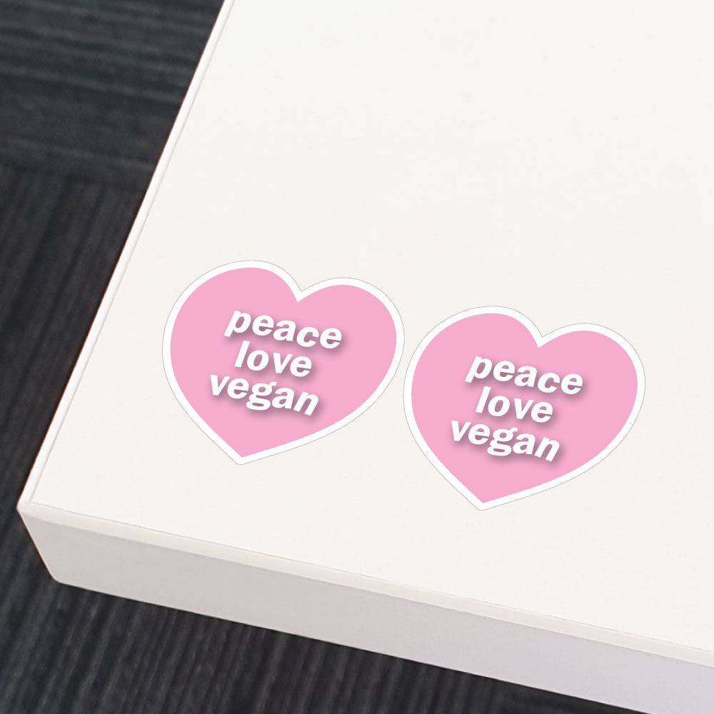 2X Peace Love Vegan Sticker Decal