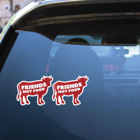 2X Friends Not Food Cow Silhouette Sticker Decal