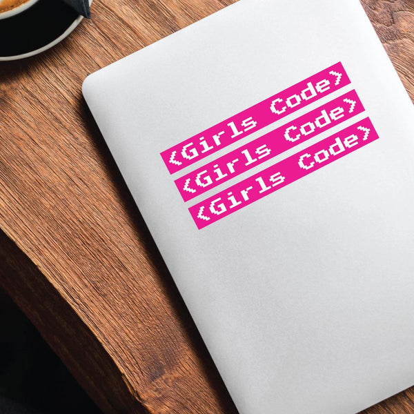 3X Girls Code Sticker Decal | Geek Stickers - Little Sticker Boy