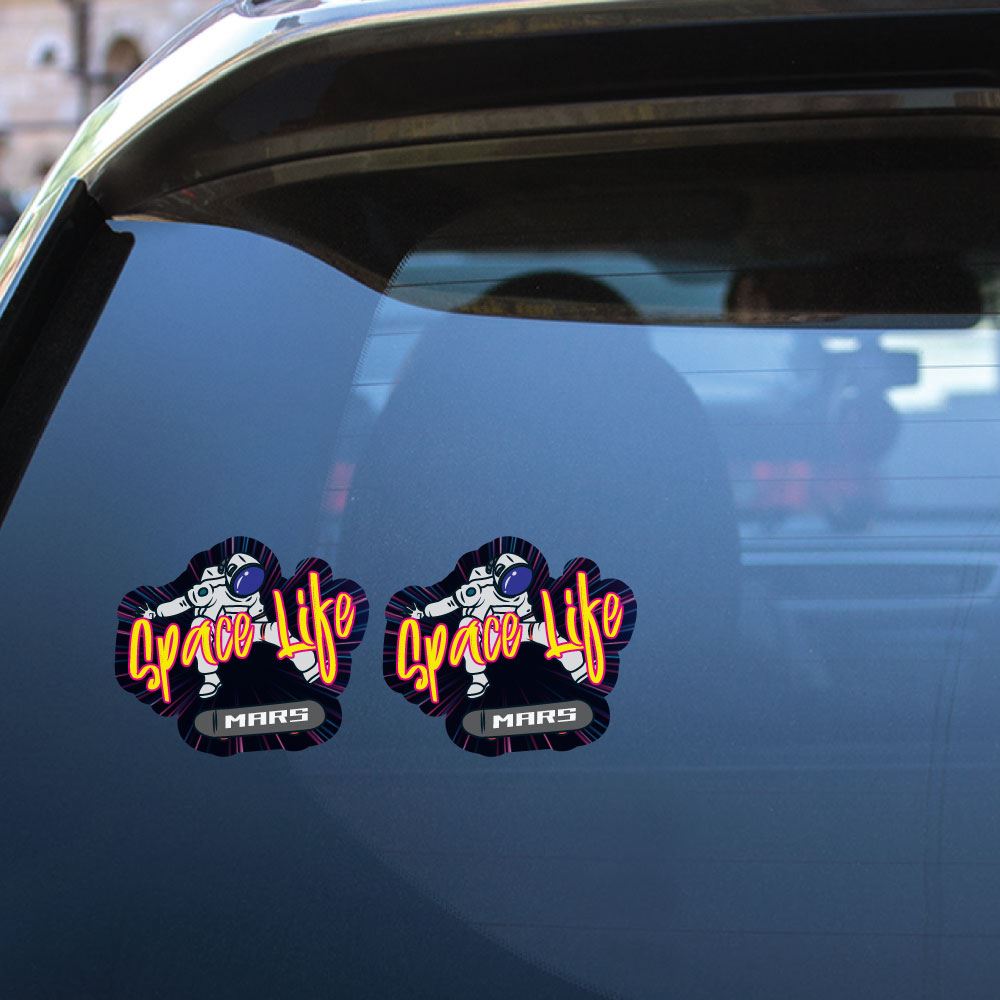 2x Space Life Mars Sticker Decal