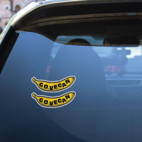 2X Go Vegan Banana Sticker Decal
