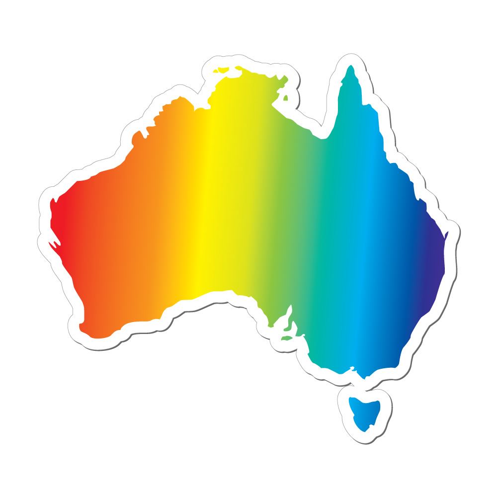 Australia Gay Pride Proud Map Car Sticker Decal