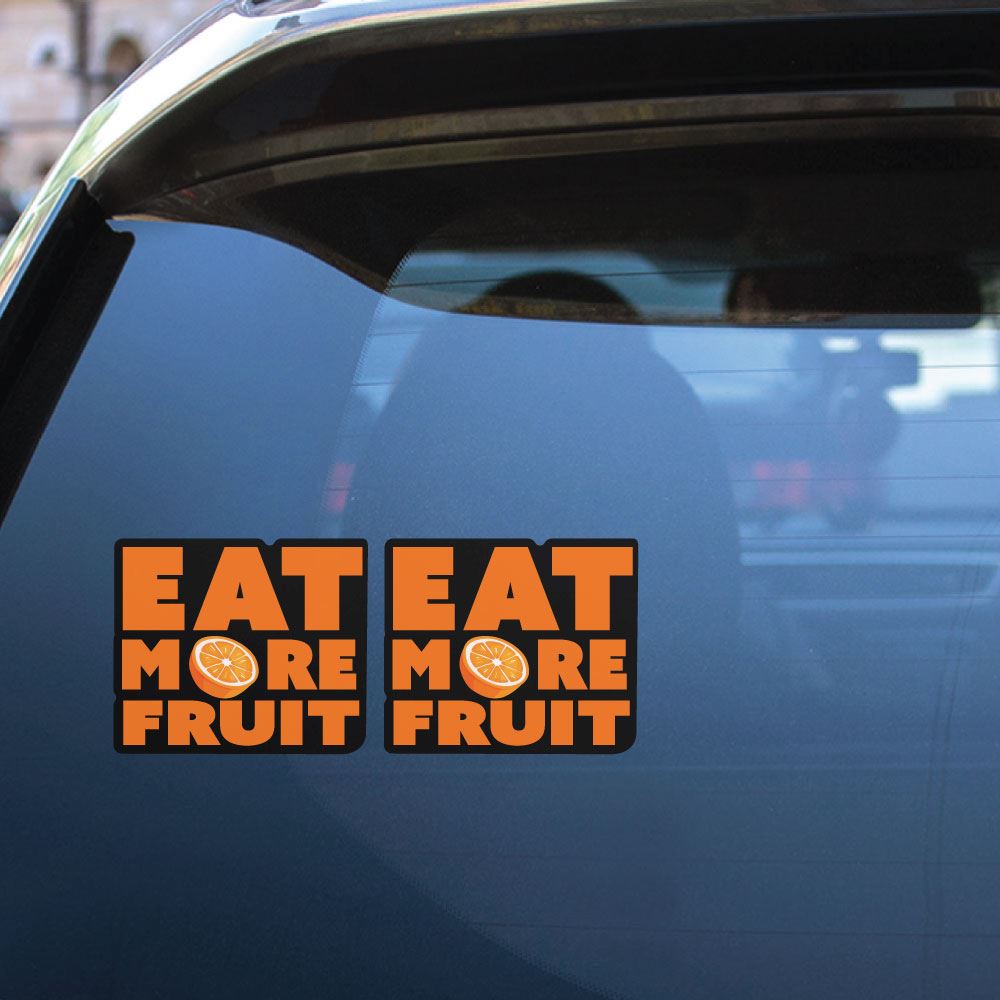 2X Eat More Fruit Orange Sticker Decal