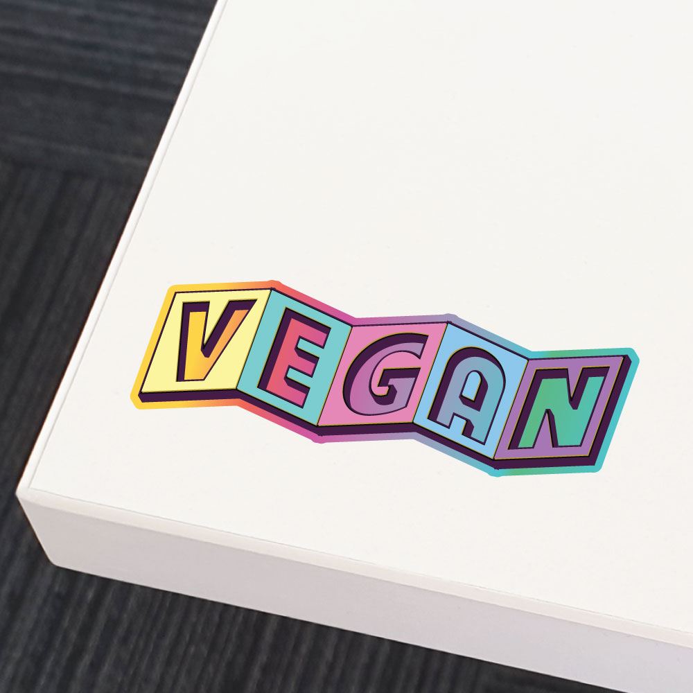 Vegan Colorful Tiles Sticker Decal