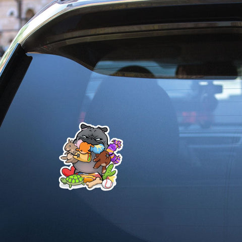 Stuffies Toys Black Pug Sticker Decal