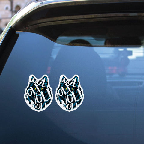 2X Wolf Sticker Decal