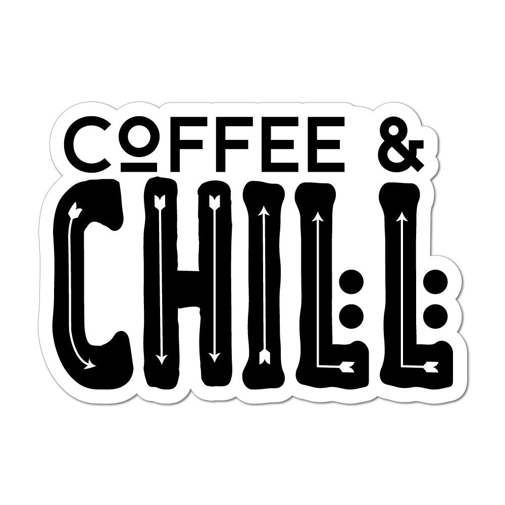 Coffee And Chill Laptop Car Sticker Decal