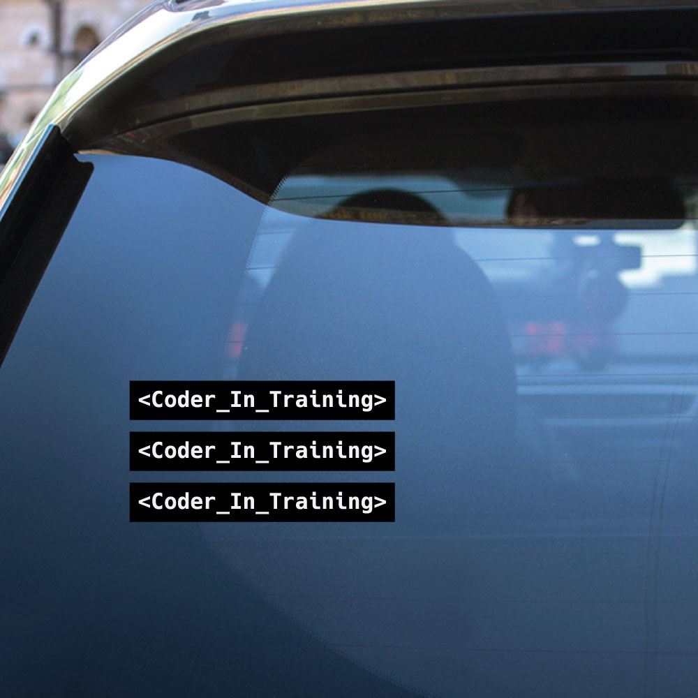 3X Coder In Training Sticker Decal