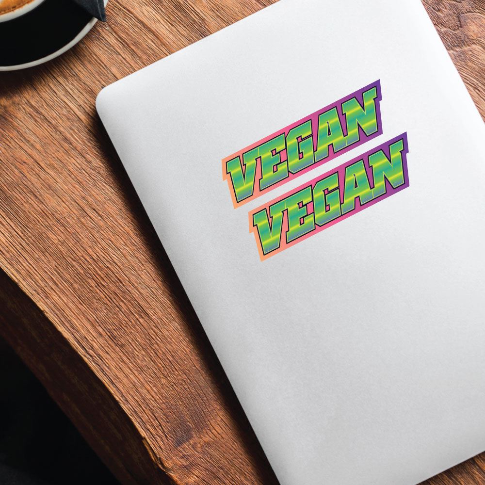 Vegan Colorful Text Sticker Decal