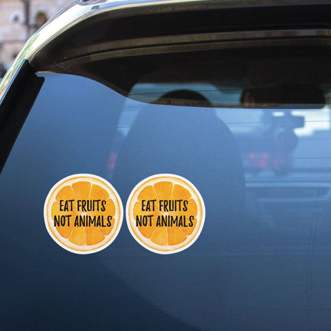 2X Eat Fruits Not Animals Sticker Decal