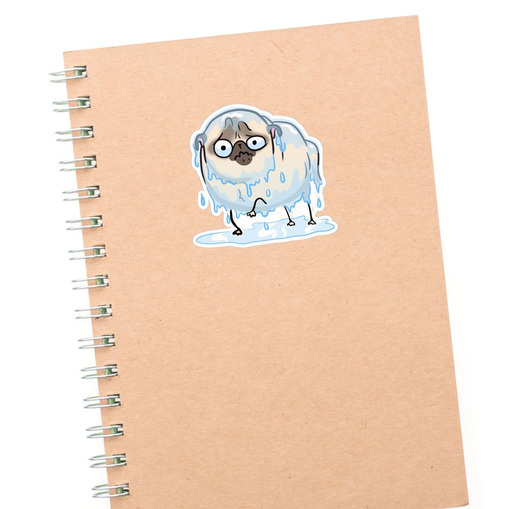 Rain White Pug Sticker Decal
