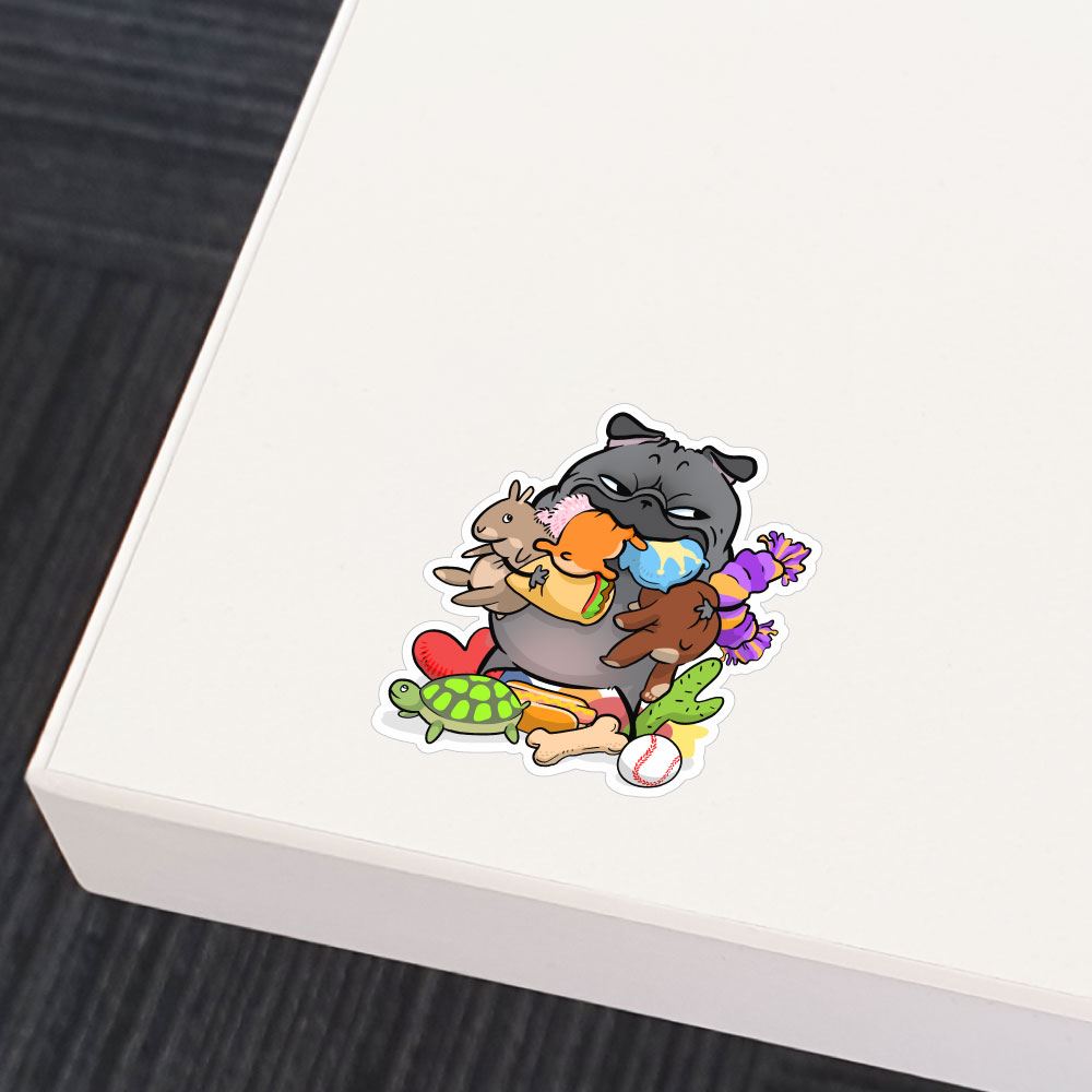 Stuffies Toys Black Pug Sticker Decal