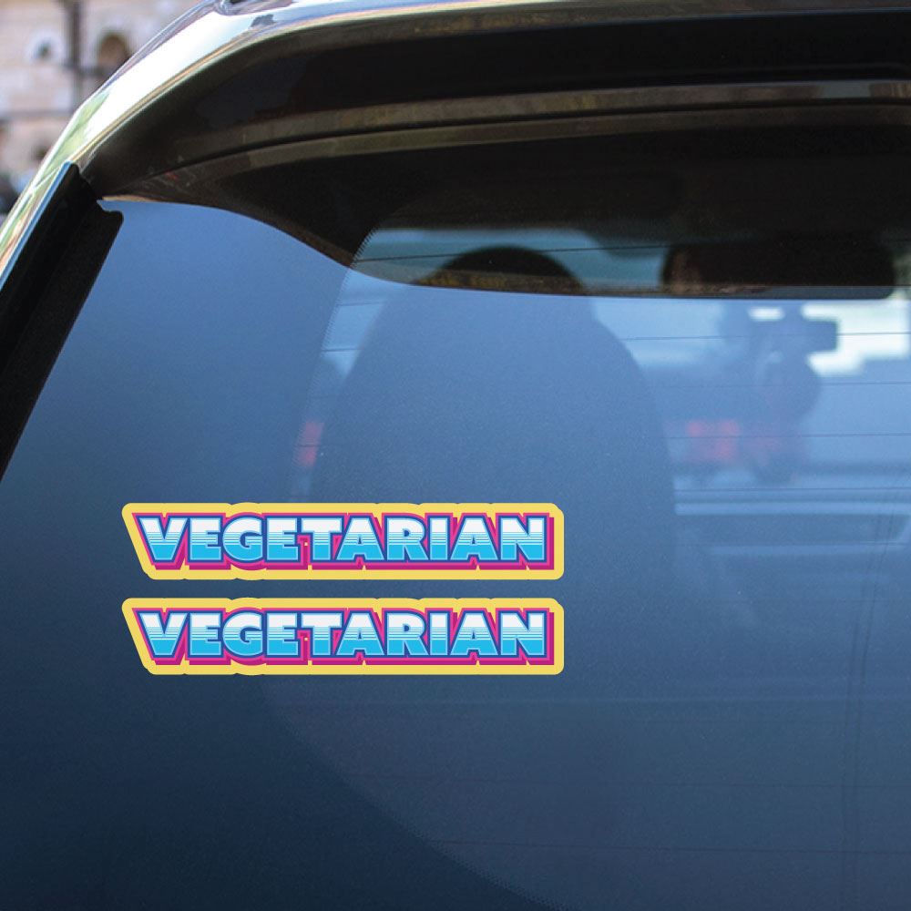 2X Vegetarian Sticker Decal