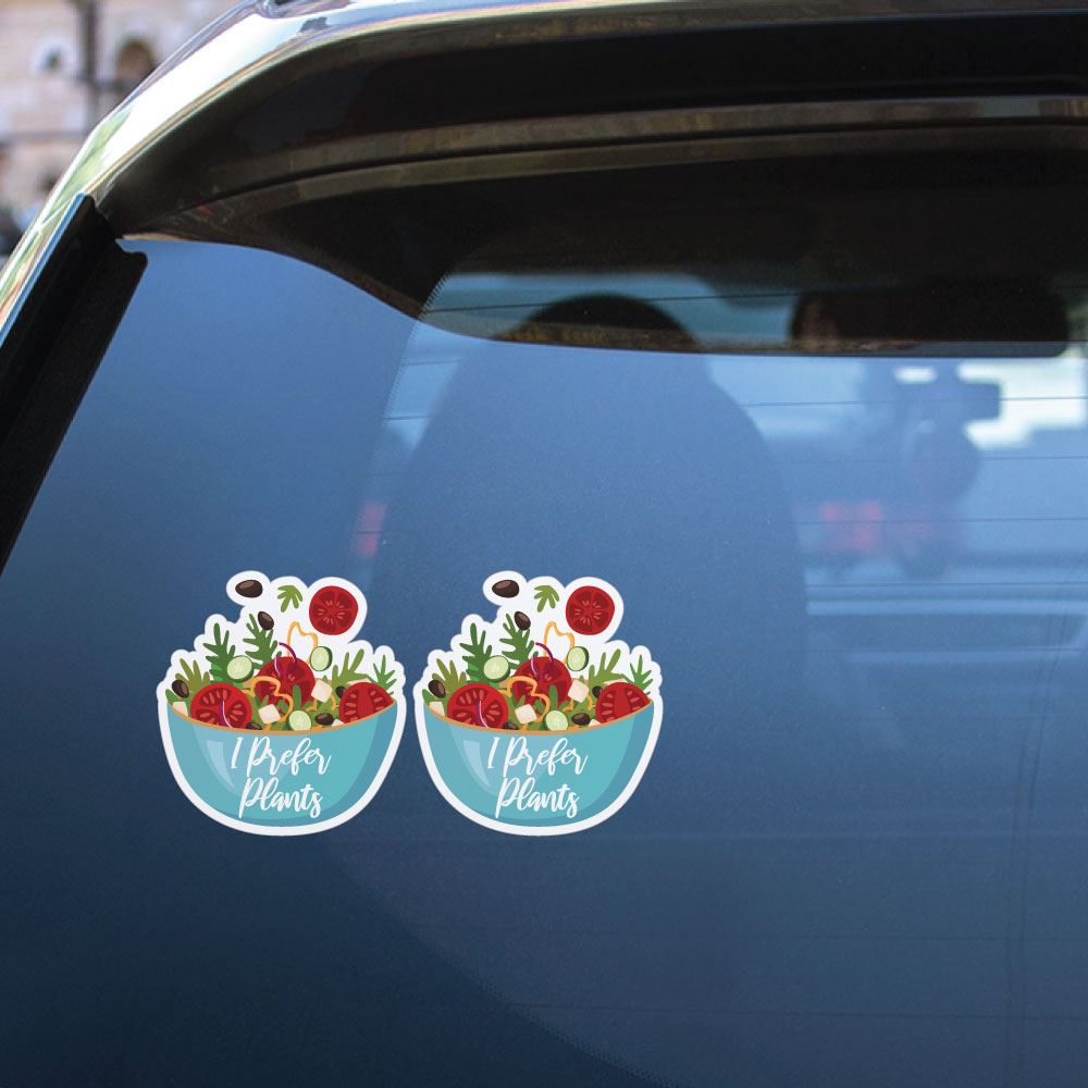 2X I Prefer Plants Salad Bowl Sticker Decal