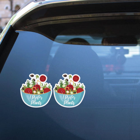 2X I Prefer Plants Salad Bowl Sticker Decal