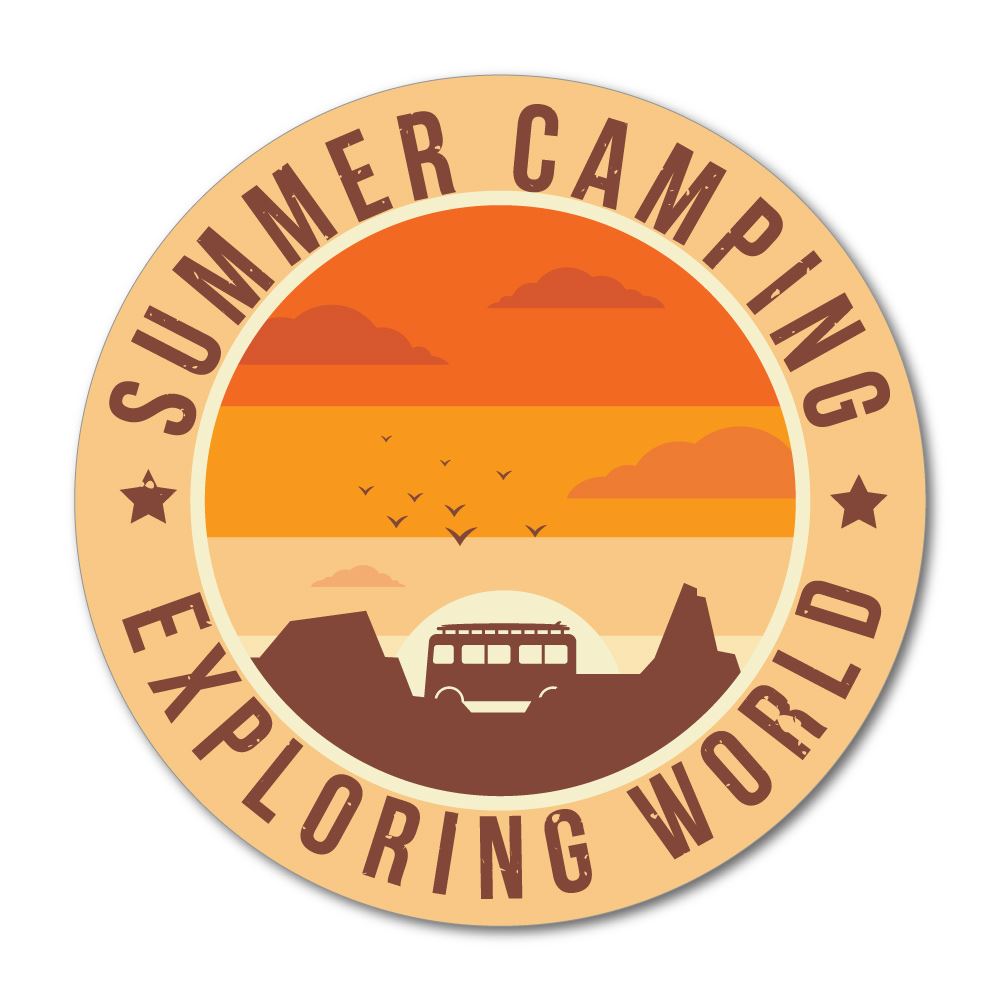 Summer Camping Explore World Sticker Decal