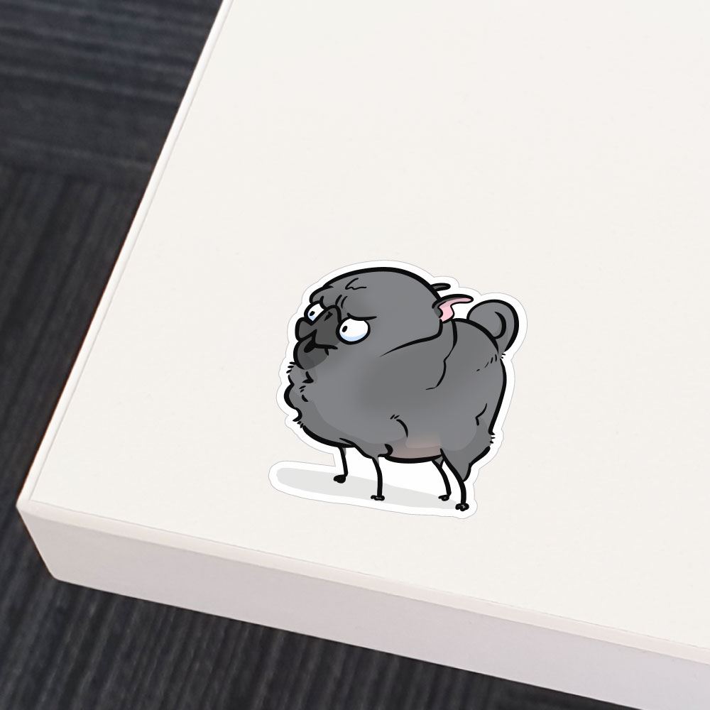 Fury Black Pug Sticker Decal
