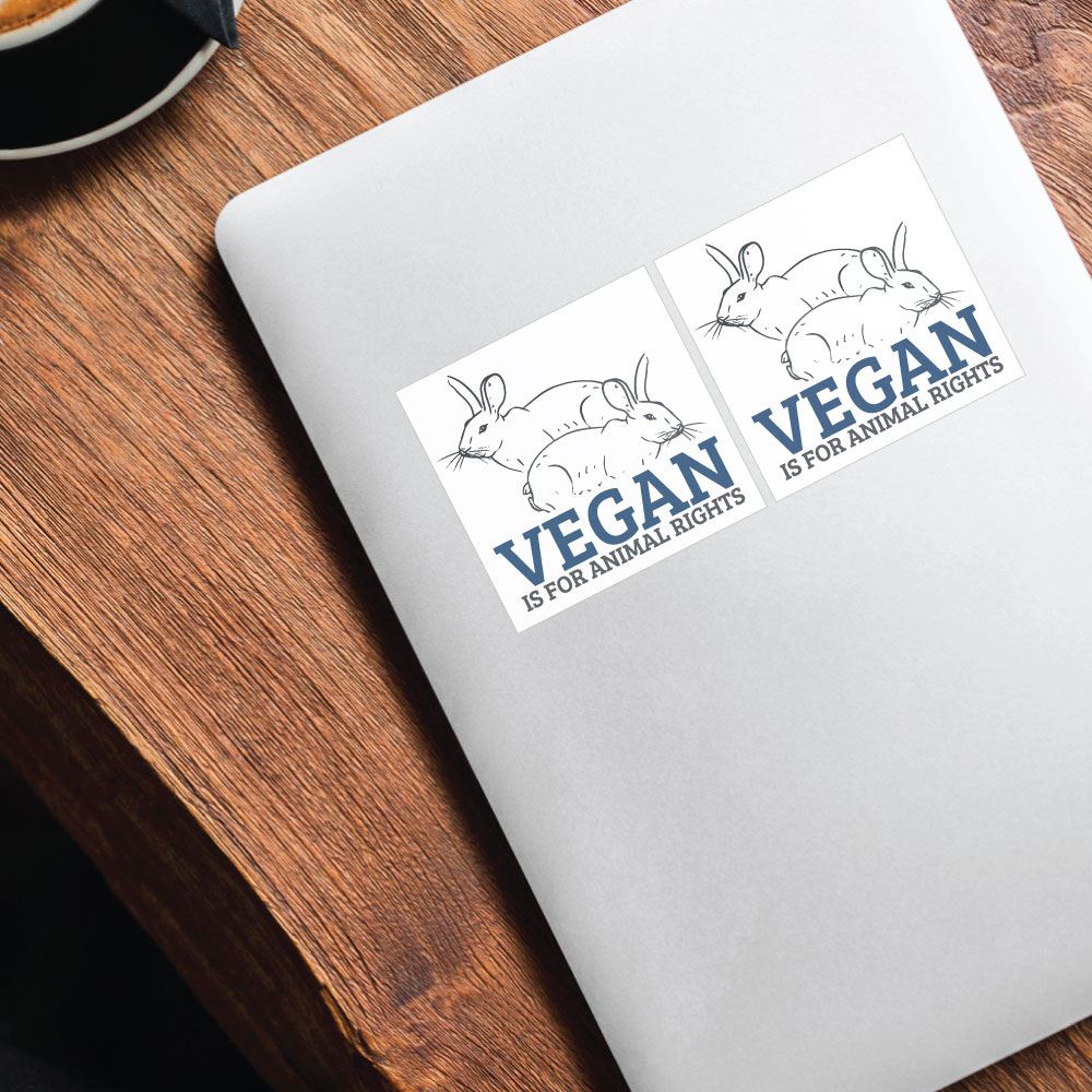 2X Vegan Is For Animal Rights Sticker Decal