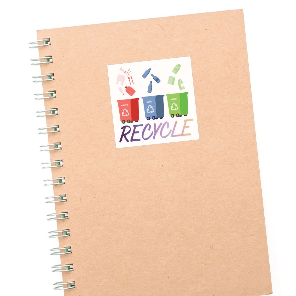 Recycle Plastic Glass Paper Sticker Decal