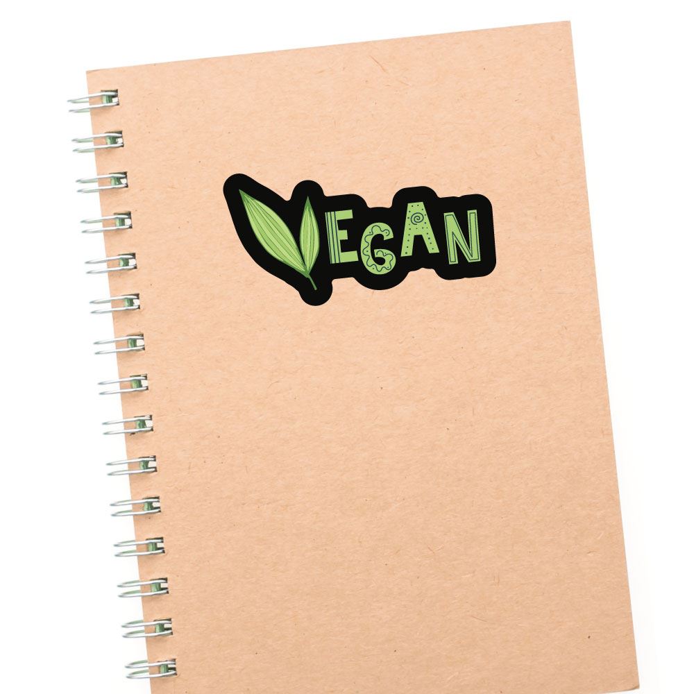 Vegan Green Text Sticker Decal