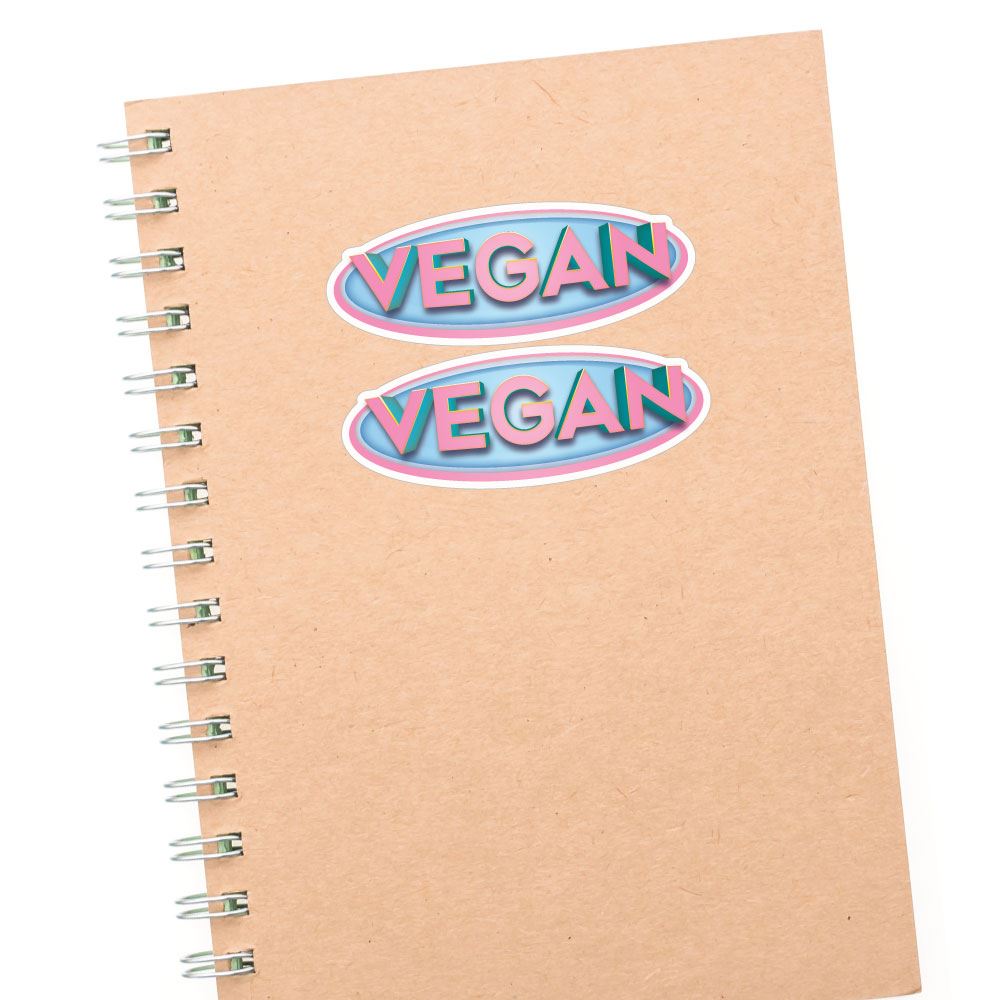 2X Vegan Pink Badge Sticker Decal