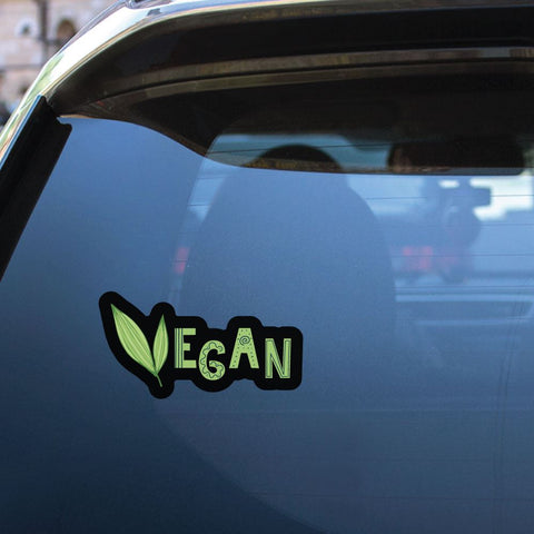 Vegan Green Text Sticker Decal
