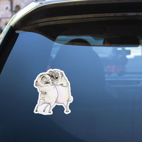 Old Love Between Pugs Sticker Decal