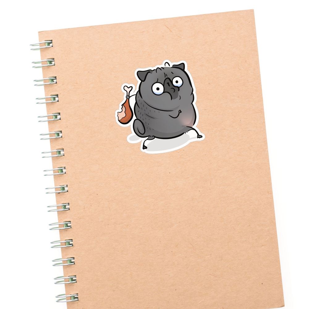 Chicken Thief Black Pug Sticker Decal
