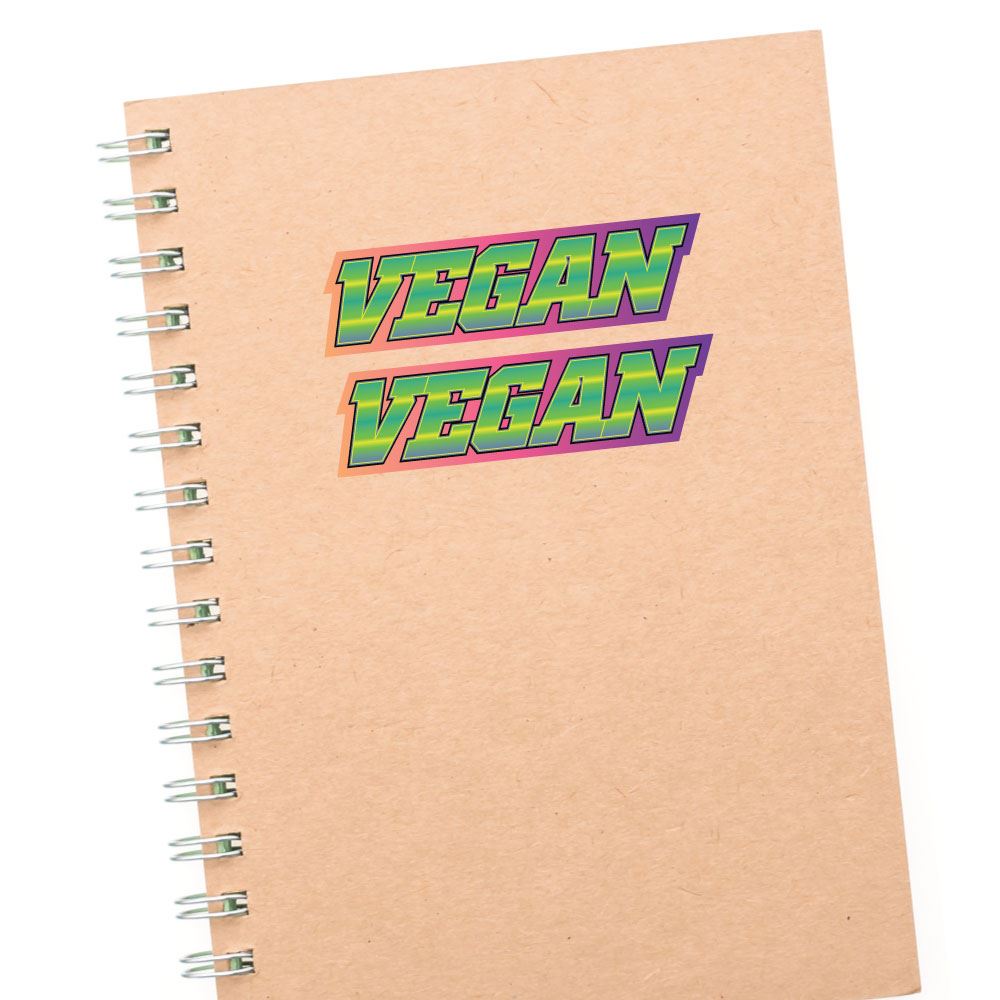 Vegan Colorful Text Sticker Decal