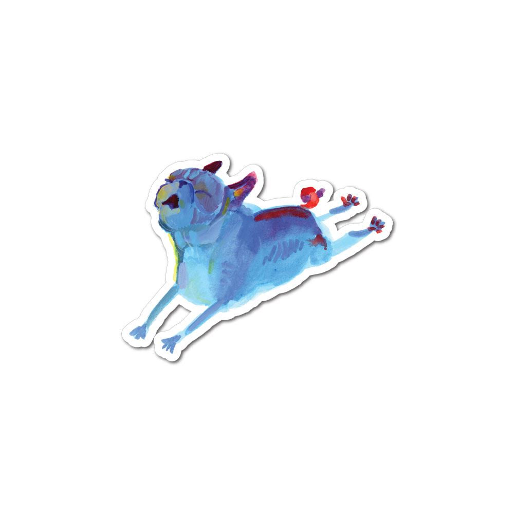 Paint Pugs Blue Leaper Sticker Decal